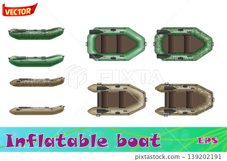 inflatable rubber boat for fishing and tourism vector illustration inflatable rubber boat for fishing and tourism vector illustration 139202191