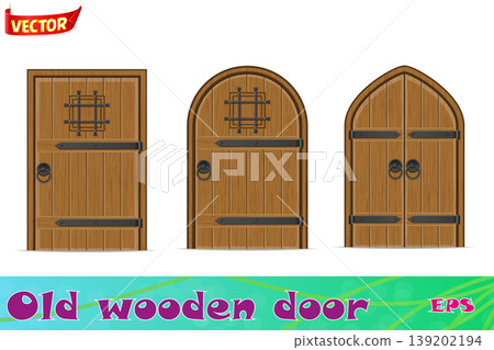 old wooden door vector illustration old wooden door vector illustration 139202194