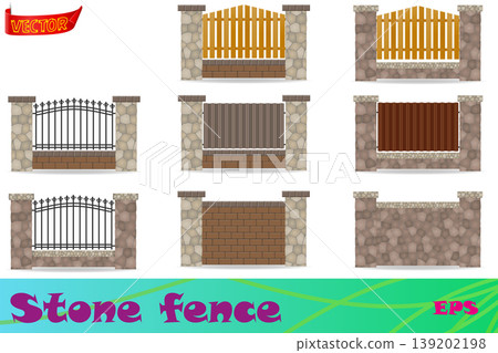 stone fence vector illustration stone fence vector illustration 139202198