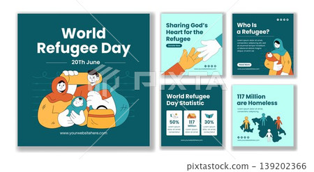 Flat Cartoon Hand Drawn Background Illustration World Refugee Day Social Media Post Flat Cartoon Hand Drawn Background Illustration World Refugee Day Social Media Post 139202366