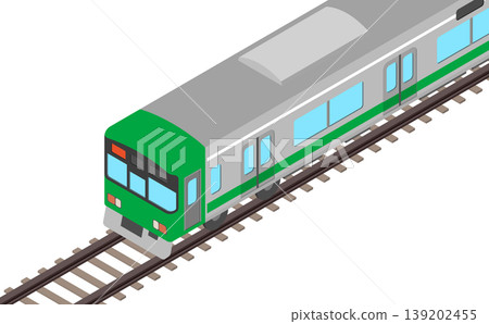 等距插圖:綠色列車 等距插圖:綠色列車 139202455