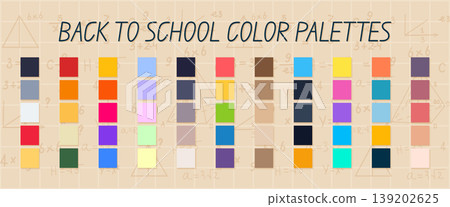 Back to school color palette collection for educational design vector illustration. 139202625