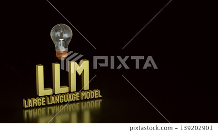 Large Language Model LLM Innovation Concept With Light Bulb And Artificial Intelligence Technology 3d render. 139202901