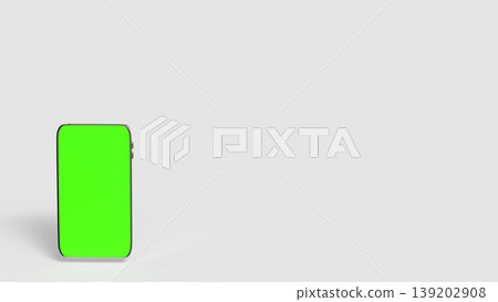 Modern Smartphone Mockup with Green Screen for Mobile App Design 3d render. 139202908