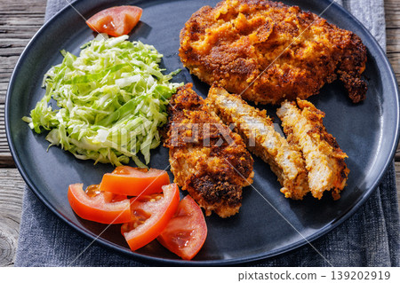 Traditional Polish gluten free pork kotlet schabowy 139202919