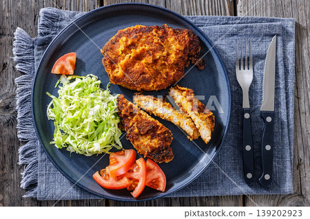 Traditional Polish gluten free pork kotlet schabowy Traditional Polish gluten free pork kotlet schabowy 139202923
