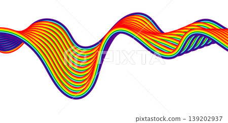 Abstract rainbow wave background with LGBTQ pride flag colors. Vibrant graphic element for celebration, pride month events and social media Abstract rainbow wave background with LGBTQ pride flag colors. Vibrant graphic element for celebration, pride month events and social media 139202937