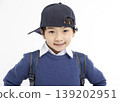 Happy Little boy wearing baseball cap isolated on white 139202951