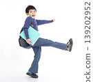 Happy boy with backpacks walk  to school. Back to school, education, elementary school. 139202952