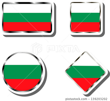 Set beautiful symbols for colorful state flag Bulgaria 139203202