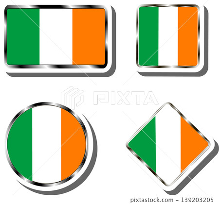 Set beautiful symbols for colorful state flag Ireland Set beautiful symbols for colorful state flag Ireland 139203205