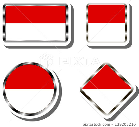 Set beautiful symbols for colorful state flag Indonesia 139203210