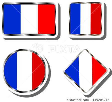 Set beautiful symbols for colorful state flag France Set beautiful symbols for colorful state flag France 139203216