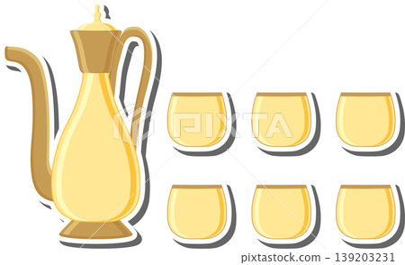Set symbols for pitcher with lid for tea 139203231