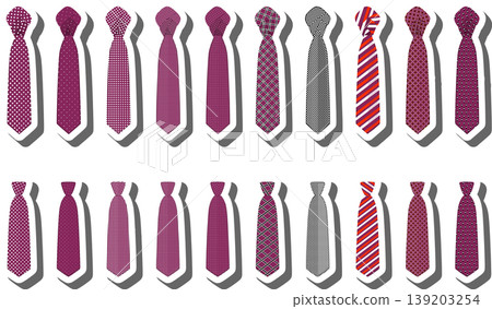 Set ties different types and neckties various size Set ties different types and neckties various size 139203254