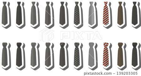 Set ties different types and neckties various size Set ties different types and neckties various size 139203305