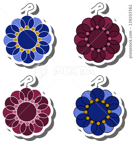 Modern gem emblem with bright precious jewel of different shapes 139203562
