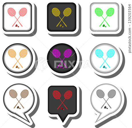 Set symbols for game badminton Set symbols for game badminton 139203564