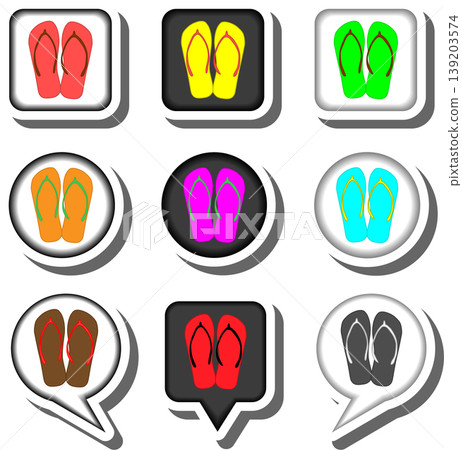 Set symbols for beautiful slippers Set symbols for beautiful slippers 139203574