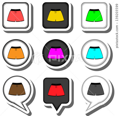 Set symbols for beach shorts Set symbols for beach shorts 139203599