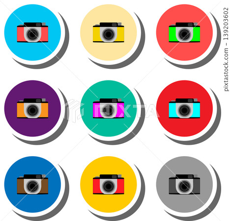 Set symbols for beautiful photo camera Set symbols for beautiful photo camera 139203602