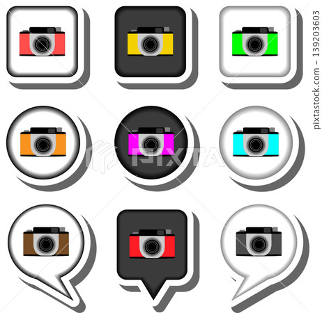 Set symbols for beautiful photo camera Set symbols for beautiful photo camera 139203603