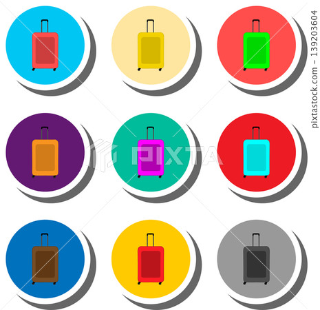 Set symbols for beautiful suitcase Set symbols for beautiful suitcase 139203604