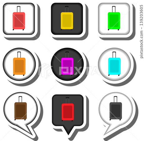 Set symbols for beautiful suitcase Set symbols for beautiful suitcase 139203605