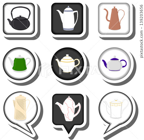 Set symbols for ceramic teapot 139203656