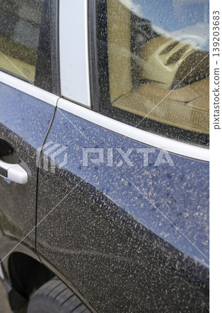 Yellow sand and dirty car Yellow sand and dirty car 139203683