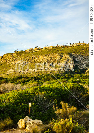 Houses buildings on cliff in Spain 139203823
