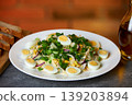Ready salad in a plate. 139203894