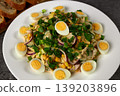 Ready salad in a plate. 139203896