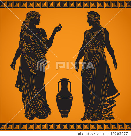 Vector Greek women. Vector Greek women. 139203977