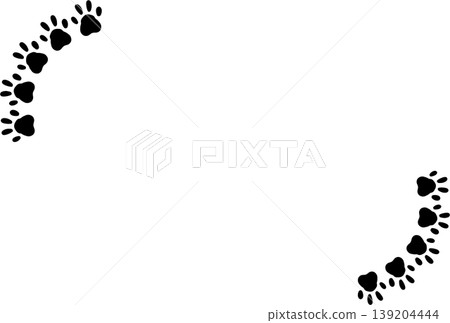 Frame with black paw print decorations Frame with black paw print decorations 139204444