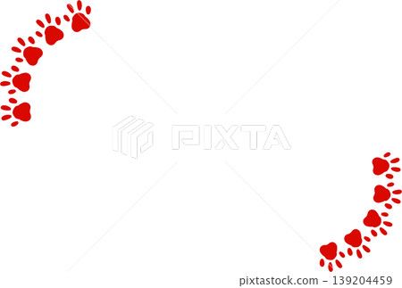 Frame with red paw print decorations Frame with red paw print decorations 139204459