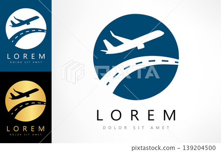 Aircraft logo vector. Plane transport design Aircraft logo vector. Plane transport design 139204500