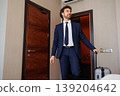 Business Traveler Standing In Hotel Room After Check In With Suitcase 139204642