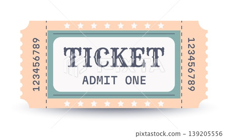 retro entrance ticket template 139205556