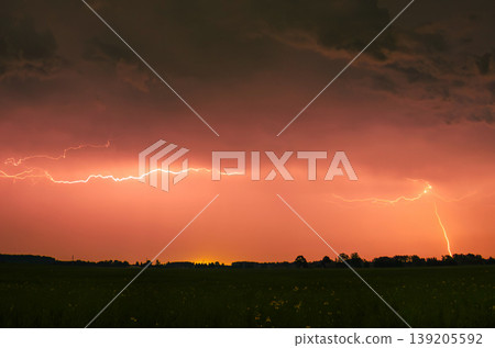 Lightning comes with a storm. Lightning comes with a storm. 139205592