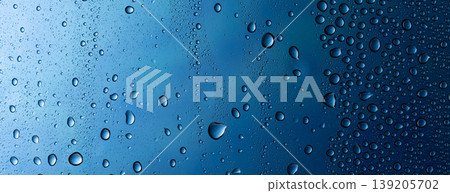 Water droplets attached to the glass Water droplets attached to the glass 139205702
