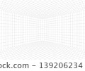 3D grid using two-point perspective, vector illustration 139206234