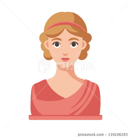Ancient Greek Roman female bust. Modern ancient sculpture. Illustration. Ancient Greek Roman female bust. Modern ancient sculpture. Illustration. 139206265