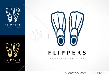 Flippers logo vector. Diving design Flippers logo vector. Diving design 139206502