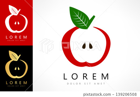 apple with leaf logo vector apple with leaf logo vector 139206508