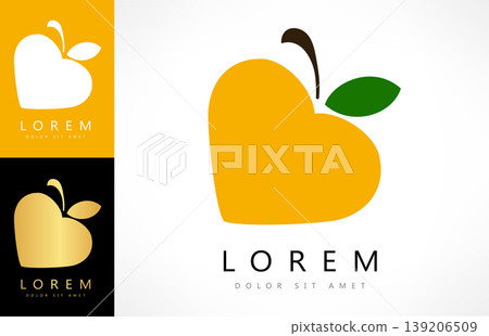 apple with leaf logo vector apple with leaf logo vector 139206509