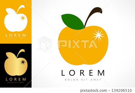 apple with leaf logo vector apple with leaf logo vector 139206510