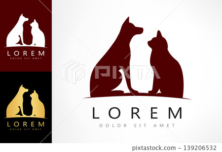 Dog and cat logo vector 139206532