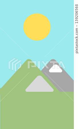 Simple Geometric Landscape Illustration in Flat Art Style Simple Geometric Landscape Illustration in Flat Art Style 139206568