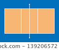 A simple overhead view of a volleyball court, vector illustration. 139206572